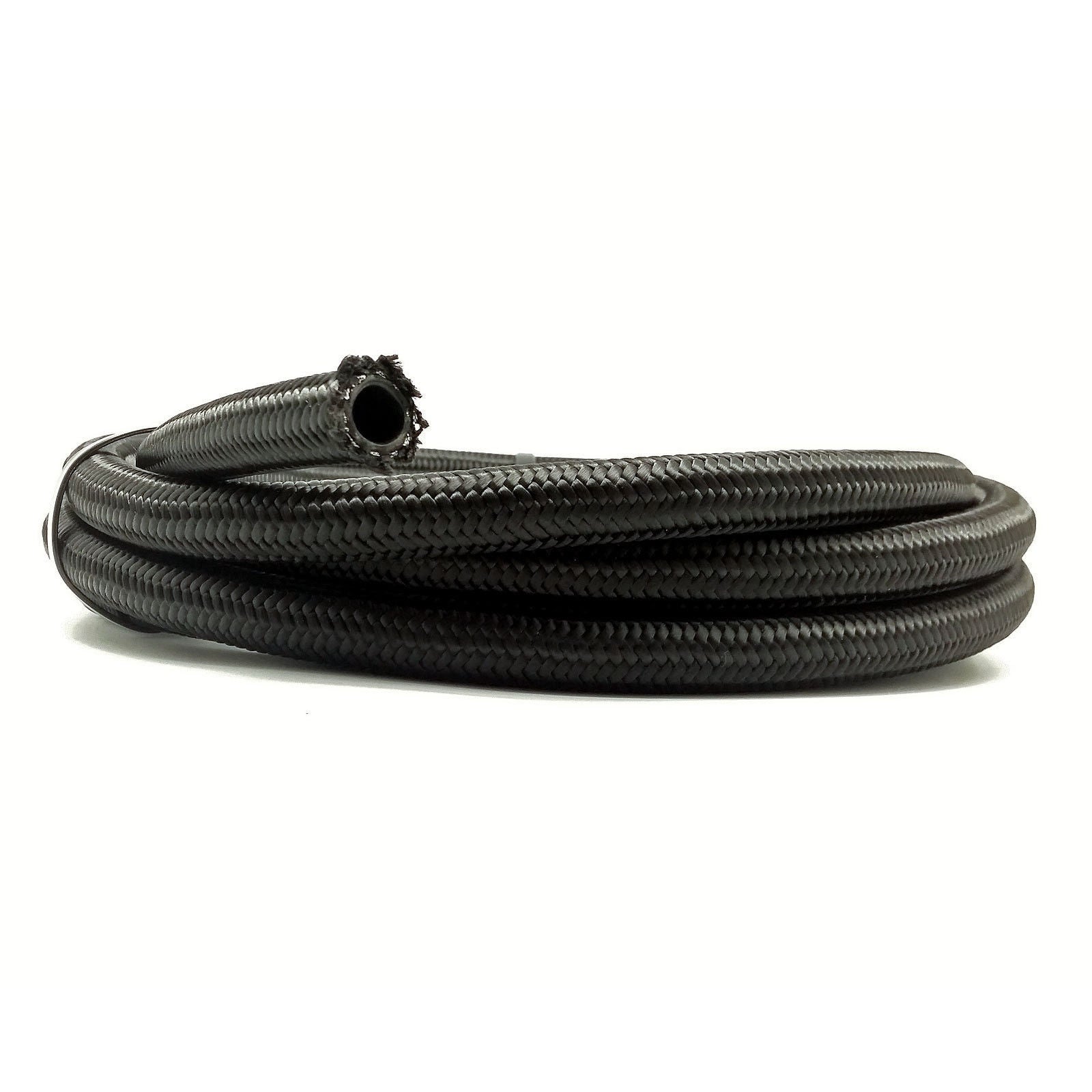 HEL Black Nylon Cotton Braided Rubber Hose AN6-AN16